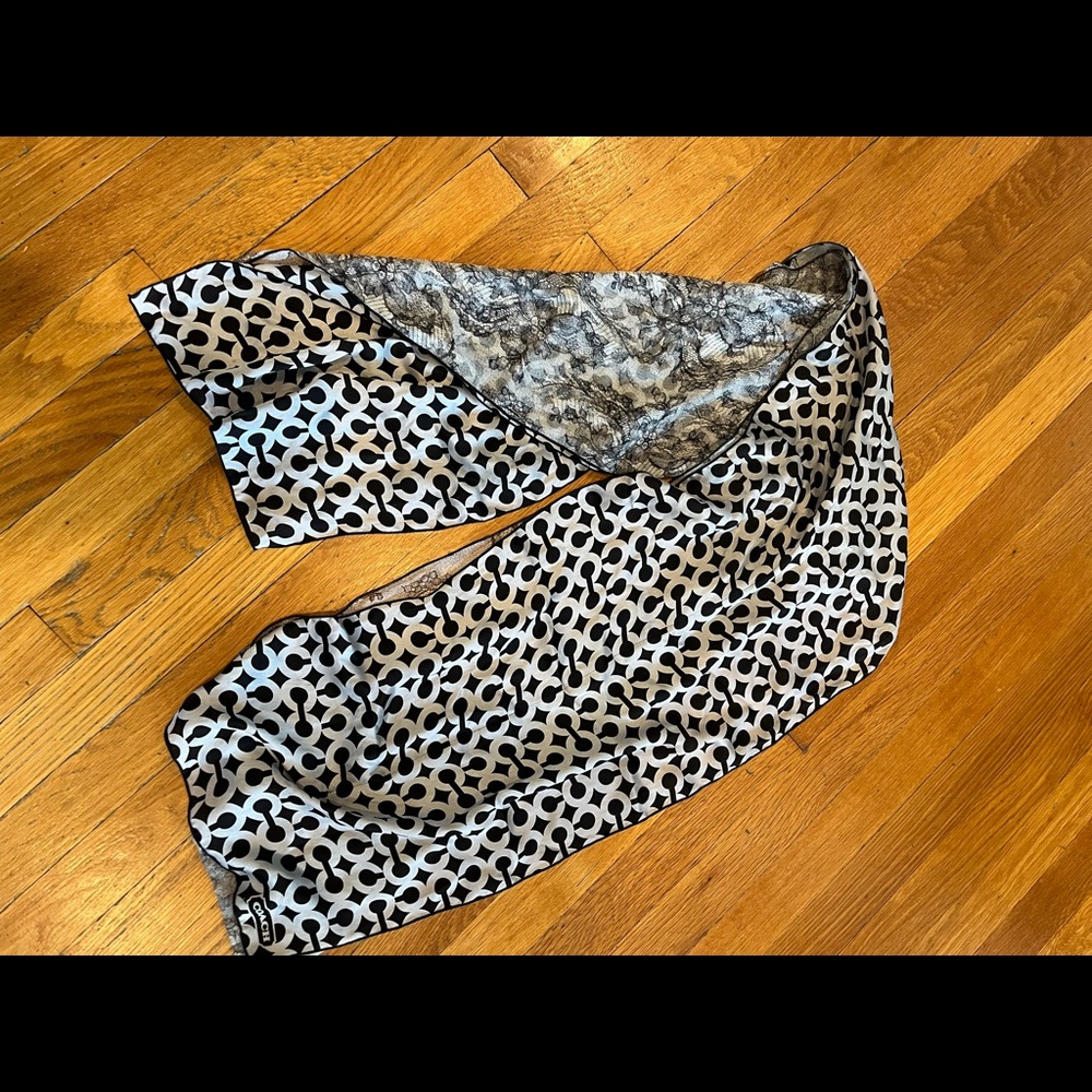 Reversible COACH silk scarf